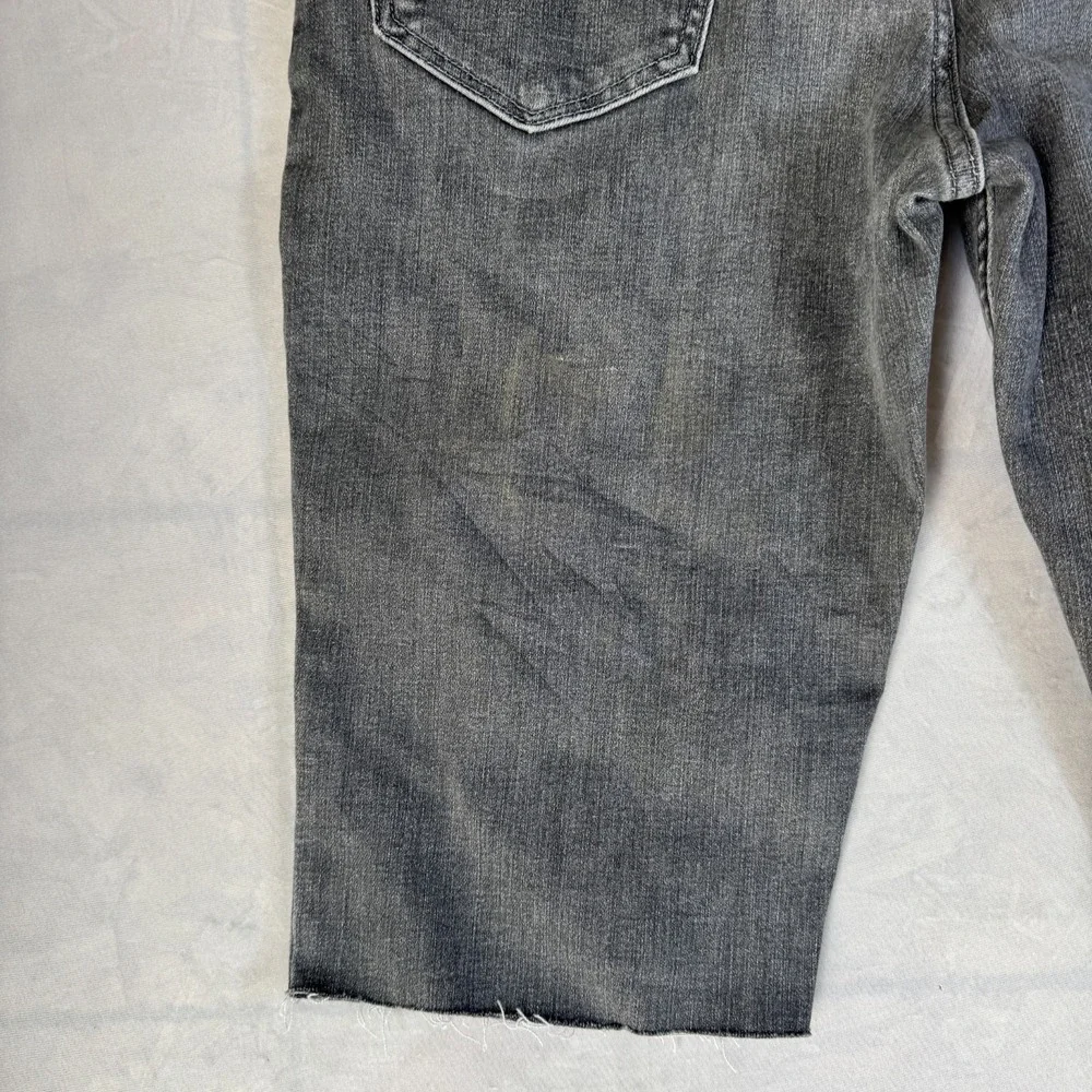 Banana Republic Mens Slim Fit Denim Shorts Gray‎ Cropped Raw Hem Size 32x34